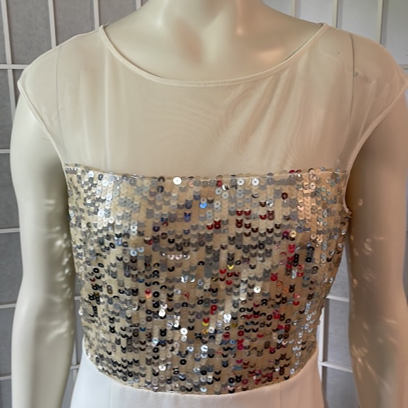 Wedding Ready Cream & Sequin Dress Sz 6 - Picture 2 of 7